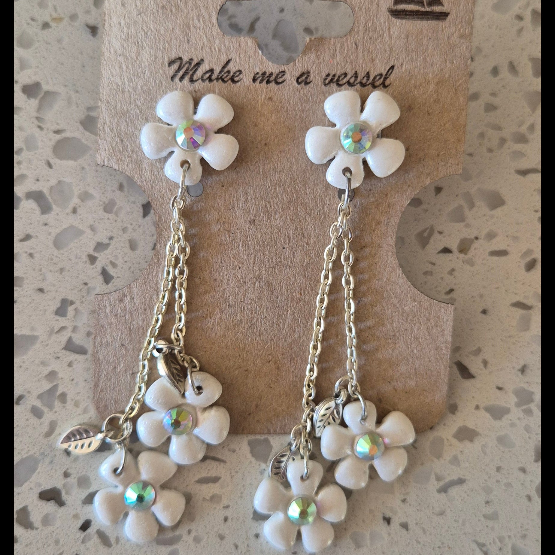 Wedding range - 3 x floral hanging earrings