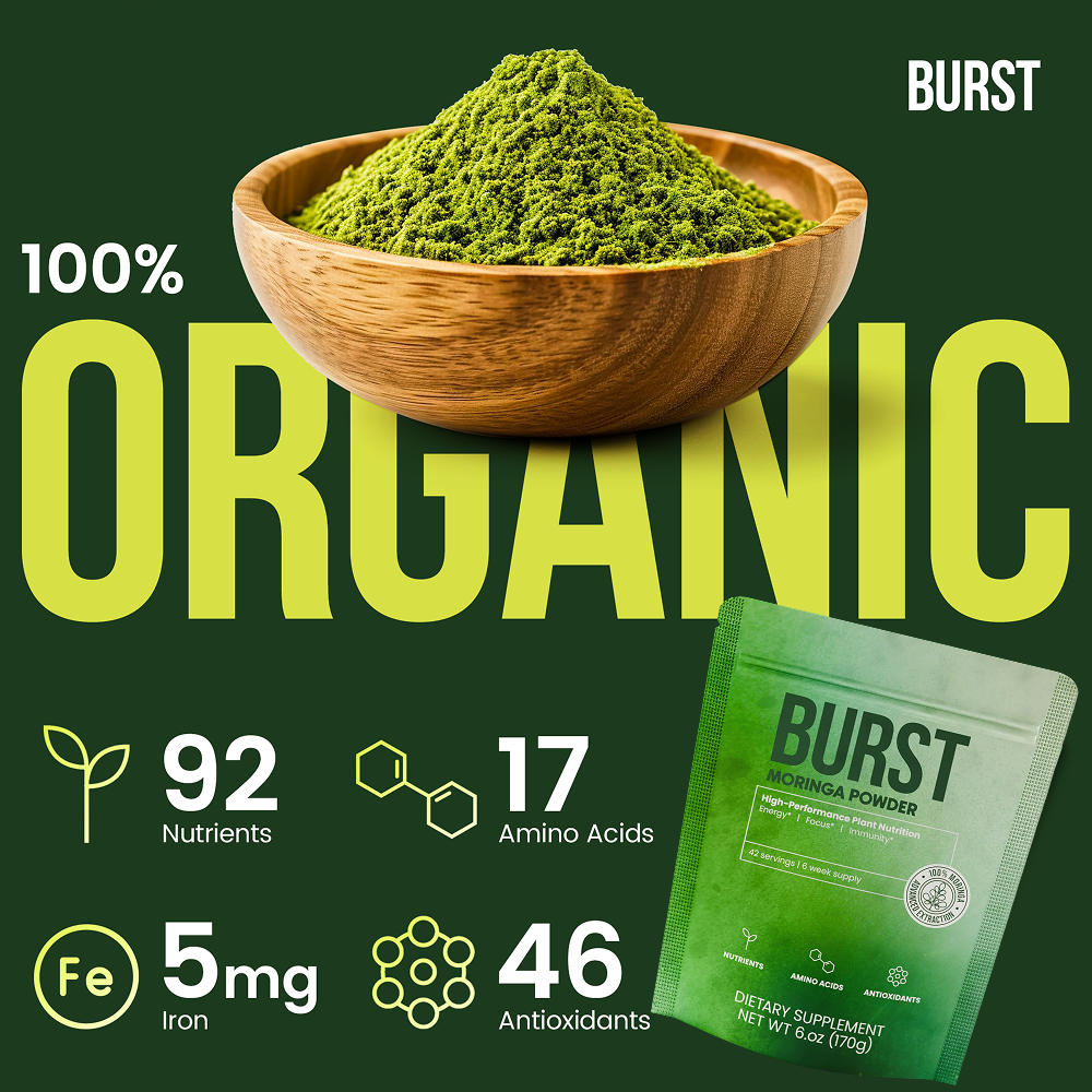 Moringa BURST Powder - 6 Week Supply Unlocking Maximum Absorption with CellBurst™ Technology
