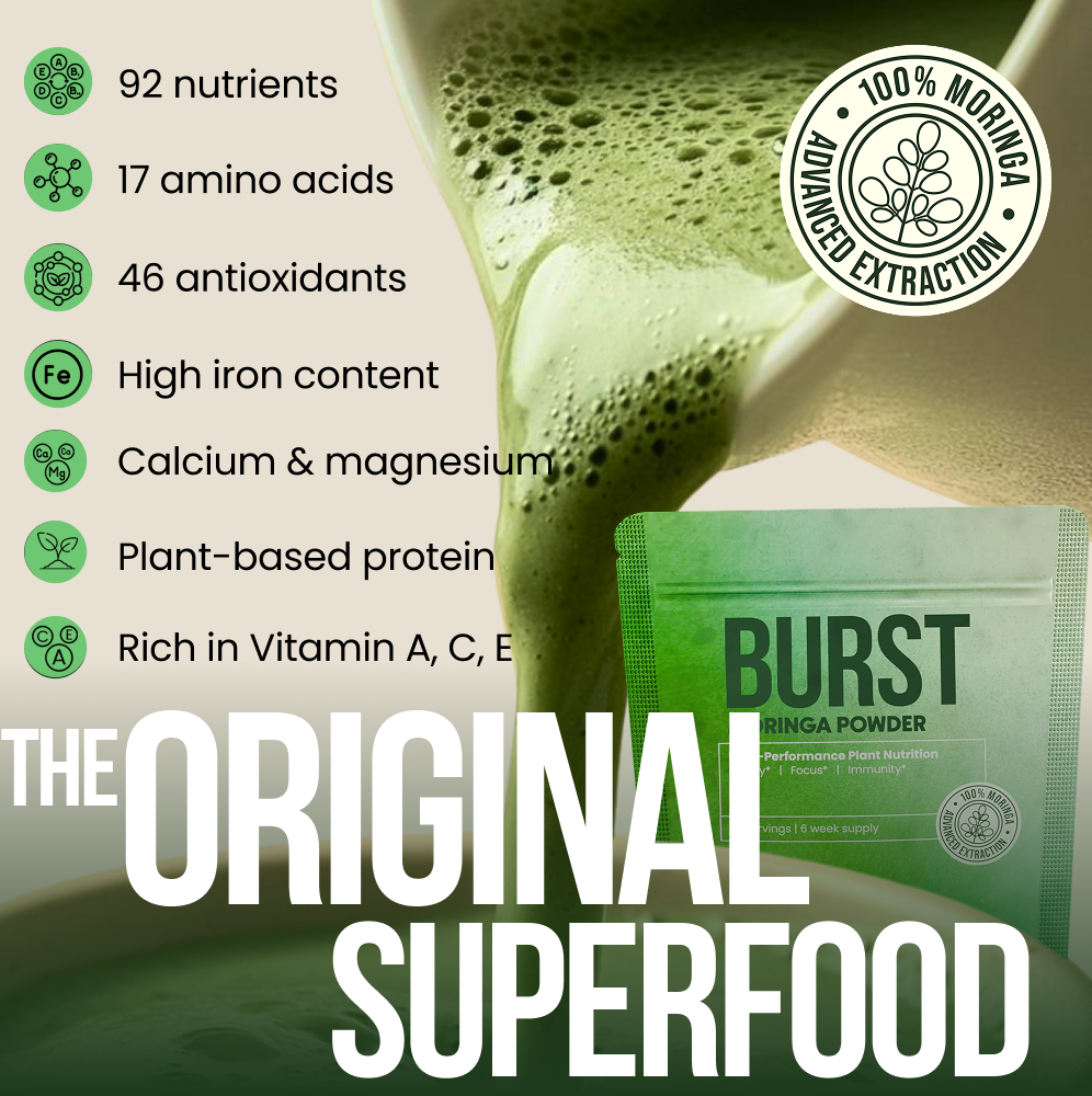Moringa BURST Powder - 6 Week Supply Unlocking Maximum Absorption with CellBurst™ Technology