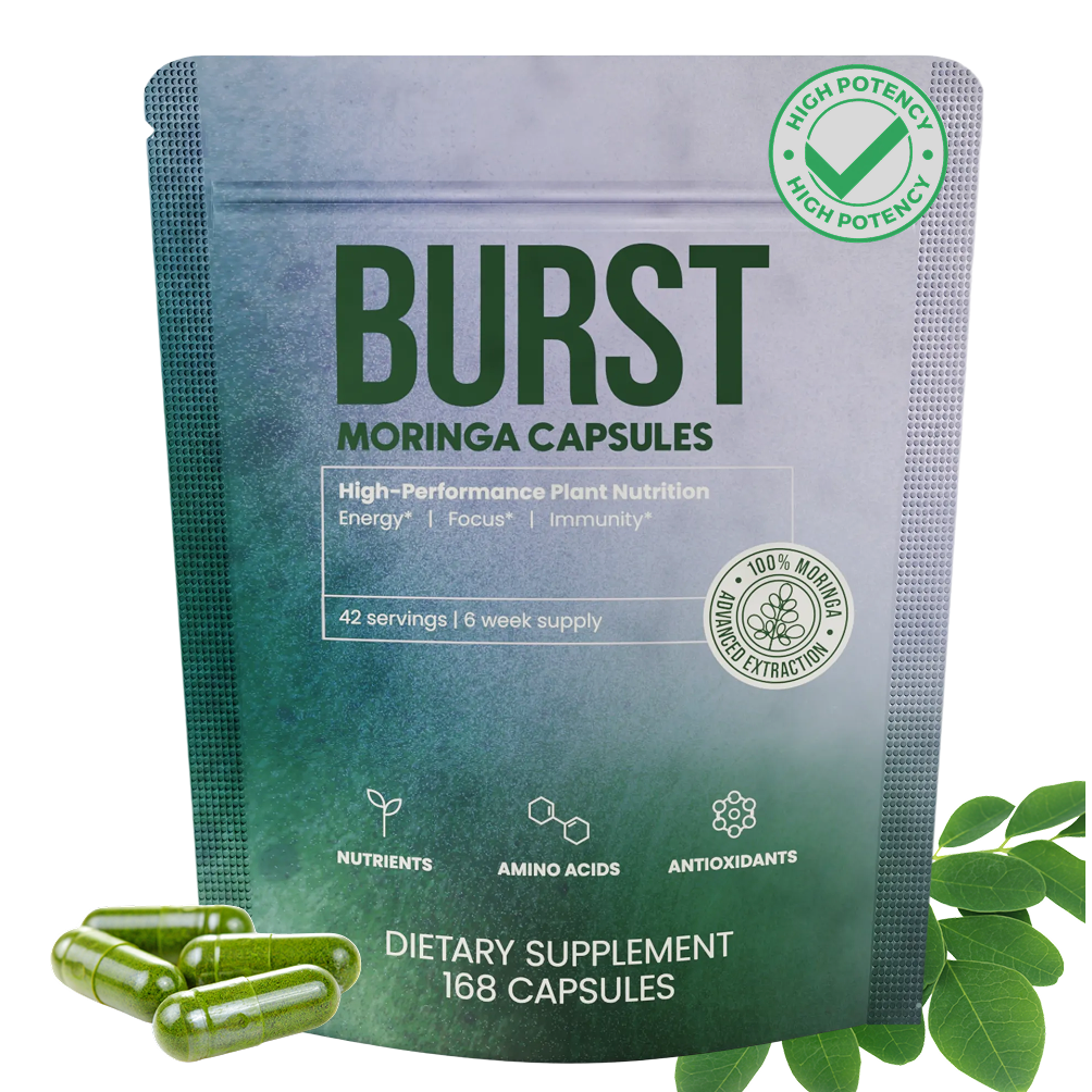 Moringa BURST Capsules - 6 Week Supply CellBurst™ Moringa Capsules - Enhanced Absorption & Potency