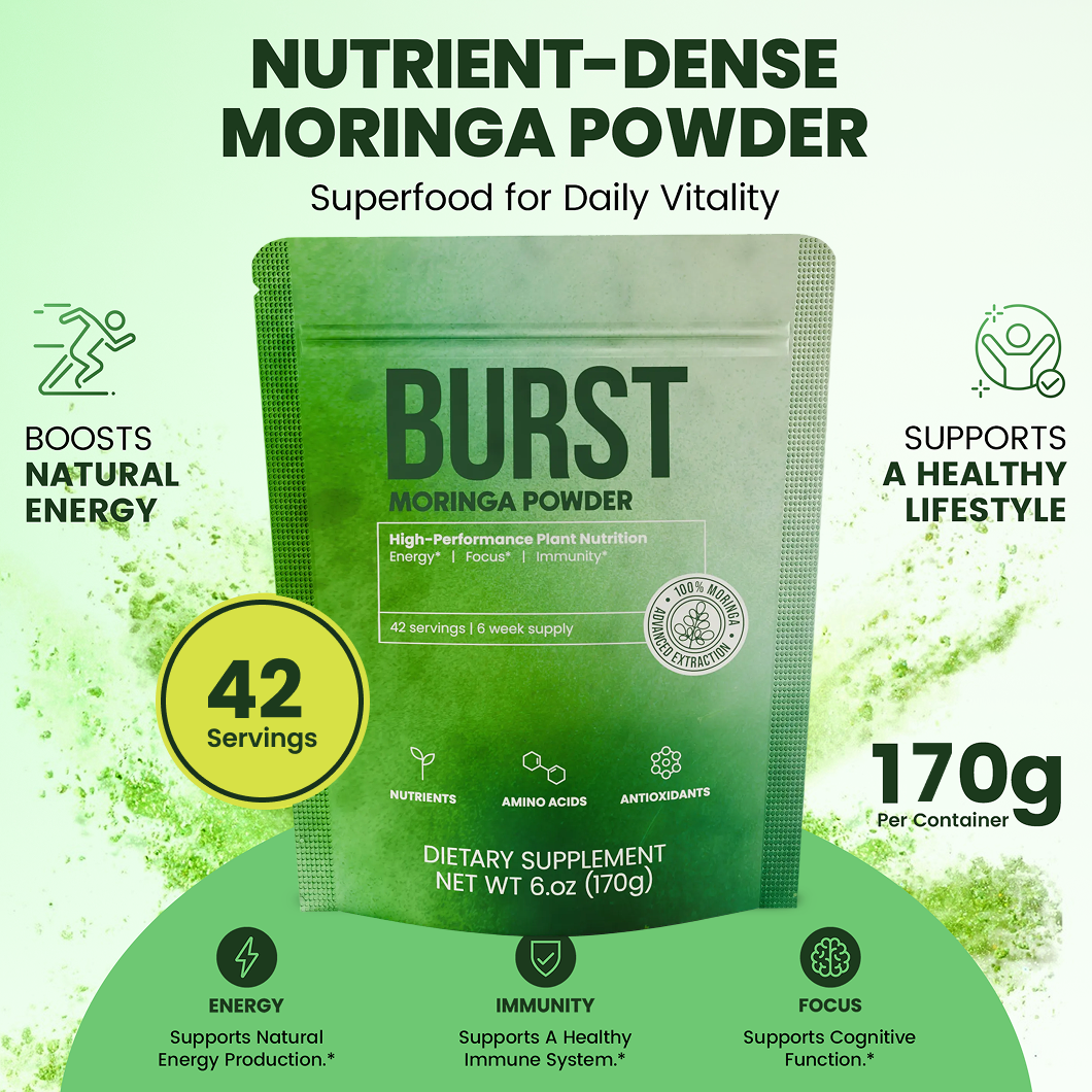 Moringa BURST Powder - 6 Week Supply Unlocking Maximum Absorption with CellBurst™ Technology